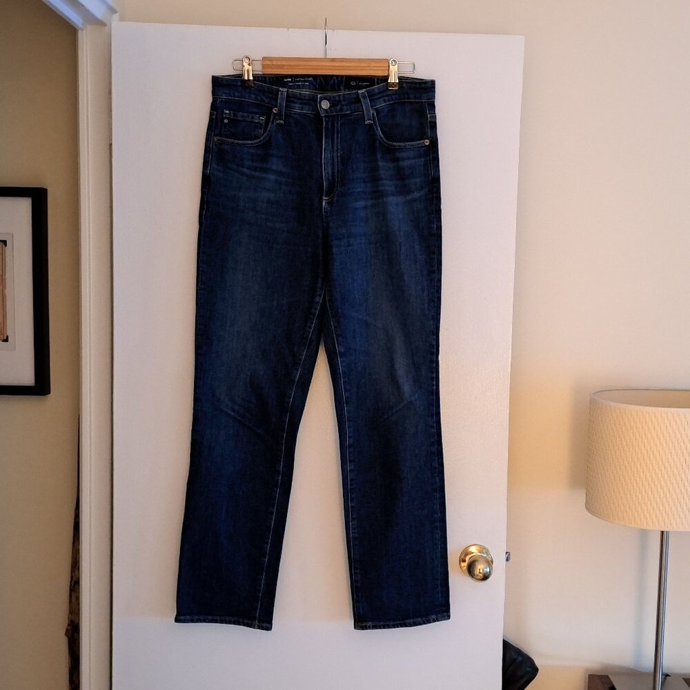 AG JEANS Saige High-Rise Straight denim, sz 30, dark wash